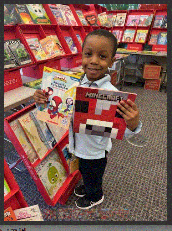 Student holding books